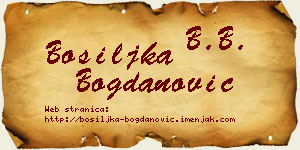 Bosiljka Bogdanović vizit kartica